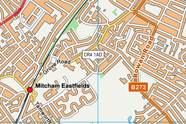 CR4 1AD map - OS VectorMap District (Ordnance Survey)