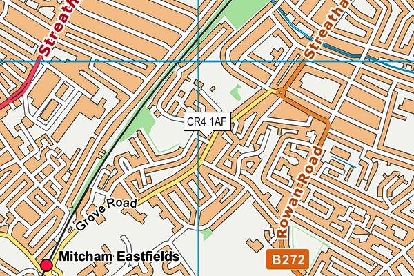 CR4 1AF map - OS VectorMap District (Ordnance Survey)