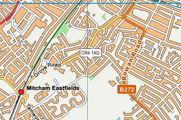 CR4 1AG map - OS VectorMap District (Ordnance Survey)