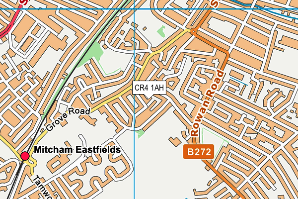 CR4 1AH map - OS VectorMap District (Ordnance Survey)