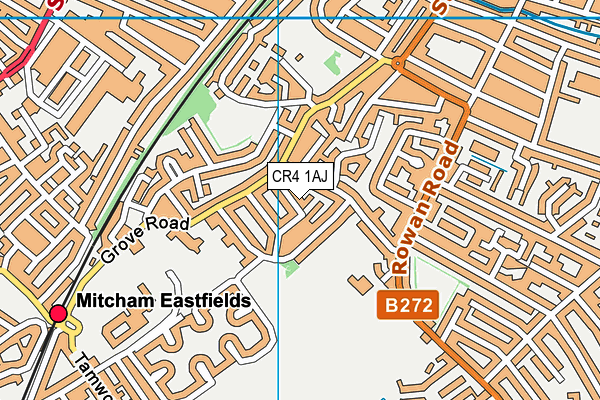 CR4 1AJ map - OS VectorMap District (Ordnance Survey)