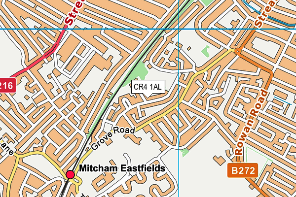 Oakleigh Way Recreation Ground map (CR4 1AL) - OS VectorMap District (Ordnance Survey)