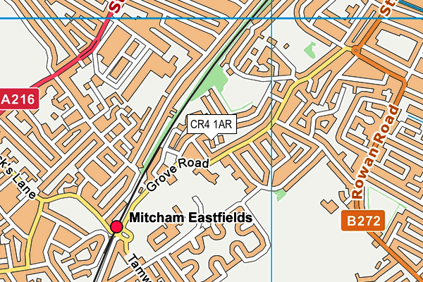 CR4 1AR map - OS VectorMap District (Ordnance Survey)