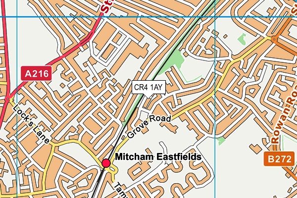 CR4 1AY map - OS VectorMap District (Ordnance Survey)