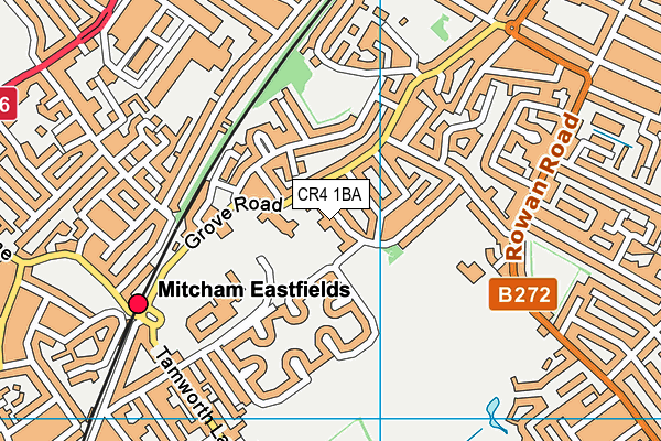 CR4 1BA map - OS VectorMap District (Ordnance Survey)