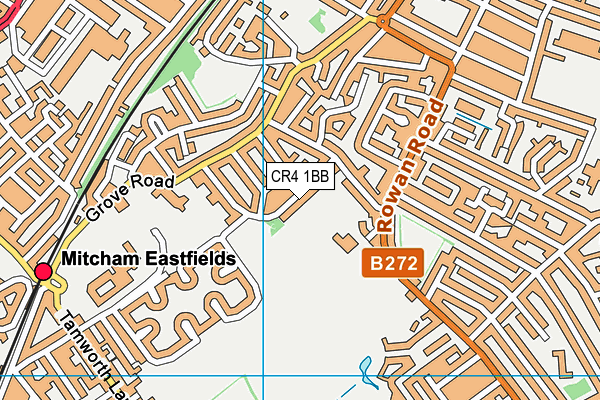 CR4 1BB map - OS VectorMap District (Ordnance Survey)