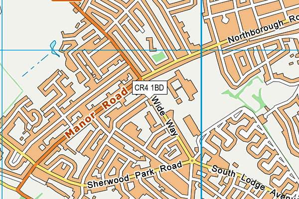 CR4 1BD map - OS VectorMap District (Ordnance Survey)