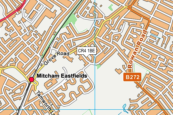 CR4 1BE map - OS VectorMap District (Ordnance Survey)