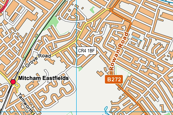 CR4 1BF map - OS VectorMap District (Ordnance Survey)