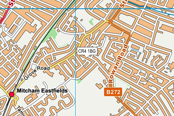 CR4 1BG map - OS VectorMap District (Ordnance Survey)