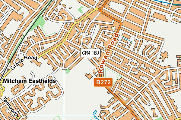 CR4 1BJ map - OS VectorMap District (Ordnance Survey)