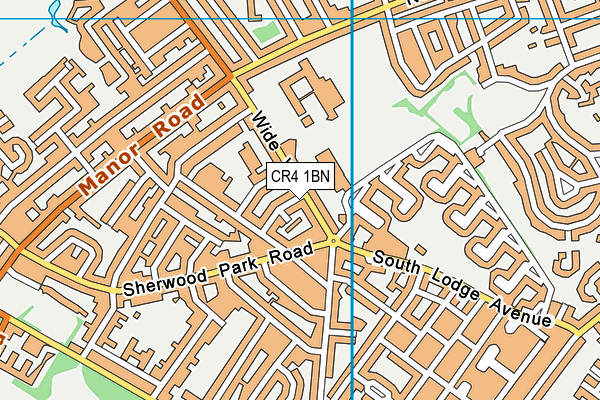 CR4 1BN map - OS VectorMap District (Ordnance Survey)