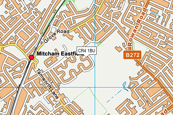 CR4 1BU map - OS VectorMap District (Ordnance Survey)