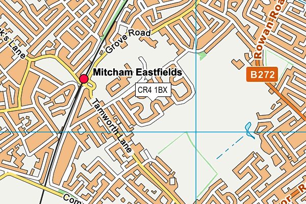 CR4 1BX map - OS VectorMap District (Ordnance Survey)