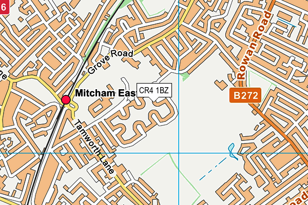 CR4 1BZ map - OS VectorMap District (Ordnance Survey)