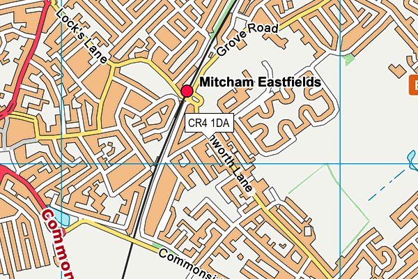 Westminster City School Sports Ground (Closed) map (CR4 1DA) - OS VectorMap District (Ordnance Survey)