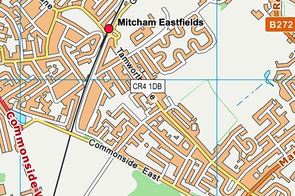 CR4 1DB map - OS VectorMap District (Ordnance Survey)