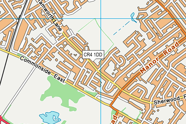 CR4 1DD map - OS VectorMap District (Ordnance Survey)