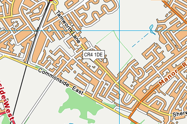 CR4 1DE map - OS VectorMap District (Ordnance Survey)