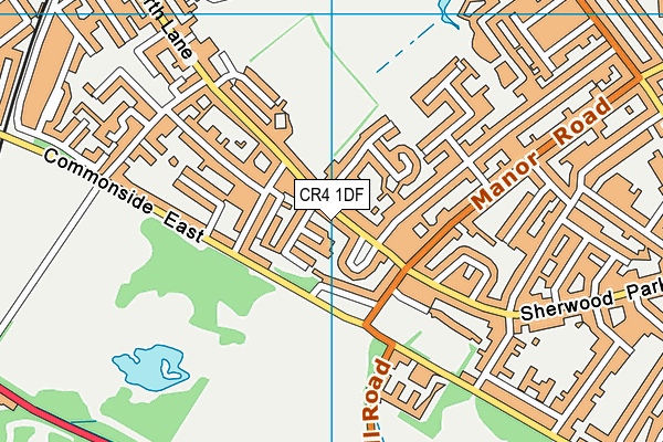 CR4 1DF map - OS VectorMap District (Ordnance Survey)