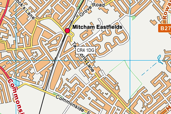 CR4 1DG map - OS VectorMap District (Ordnance Survey)