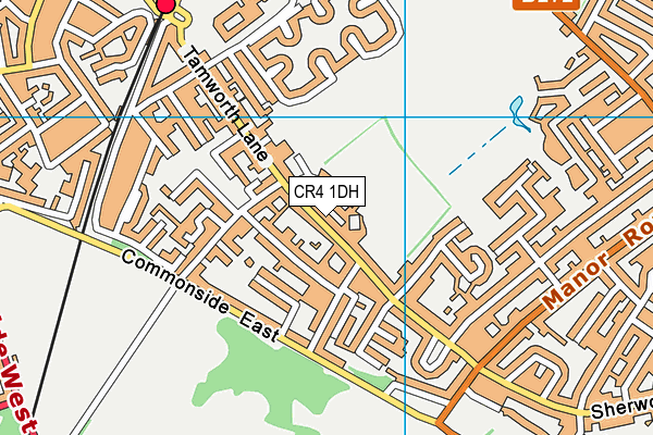 CR4 1DH map - OS VectorMap District (Ordnance Survey)