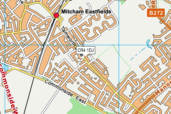 CR4 1DJ map - OS VectorMap District (Ordnance Survey)