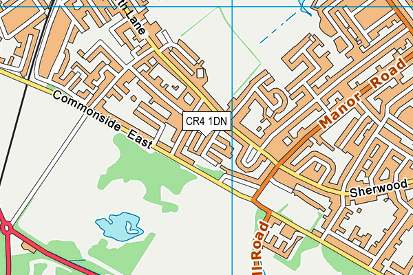 CR4 1DN map - OS VectorMap District (Ordnance Survey)