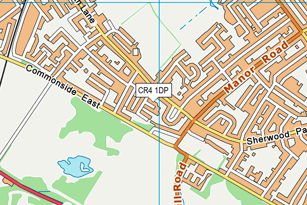 CR4 1DP map - OS VectorMap District (Ordnance Survey)