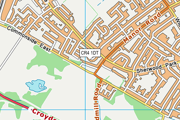 CR4 1DT map - OS VectorMap District (Ordnance Survey)