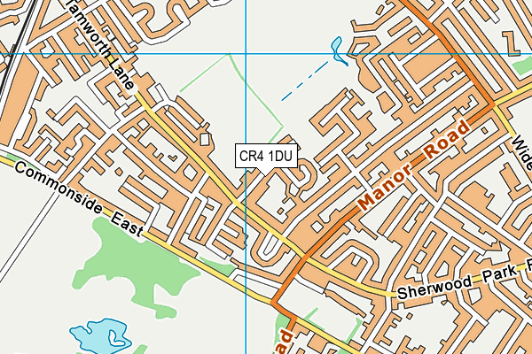 CR4 1DU map - OS VectorMap District (Ordnance Survey)