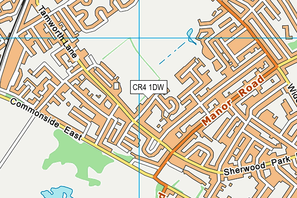 CR4 1DW map - OS VectorMap District (Ordnance Survey)