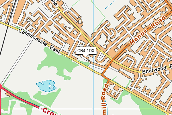 CR4 1DX map - OS VectorMap District (Ordnance Survey)