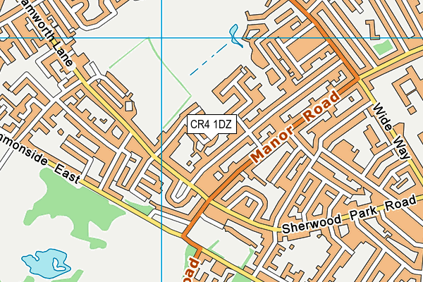 CR4 1DZ map - OS VectorMap District (Ordnance Survey)