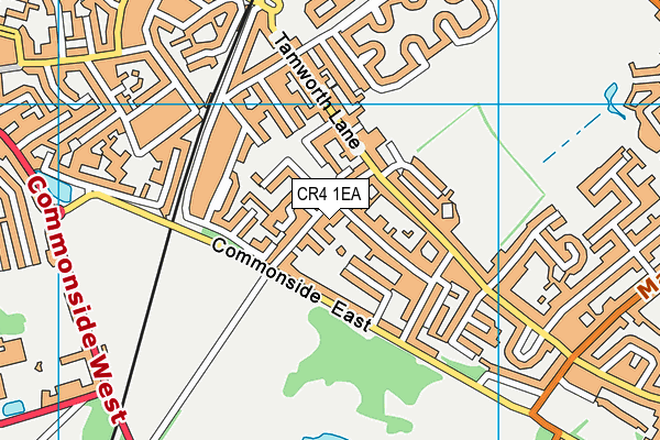 CR4 1EA map - OS VectorMap District (Ordnance Survey)