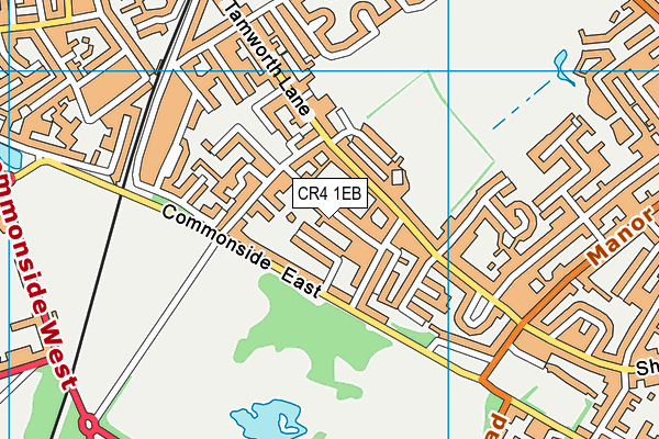 CR4 1EB map - OS VectorMap District (Ordnance Survey)