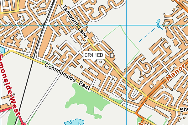 CR4 1ED map - OS VectorMap District (Ordnance Survey)