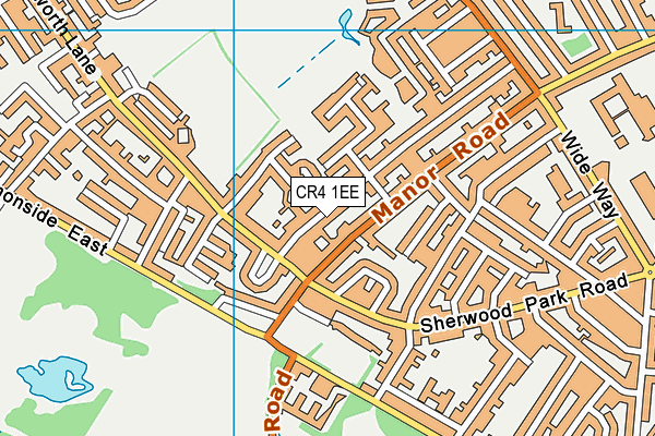 CR4 1EE map - OS VectorMap District (Ordnance Survey)