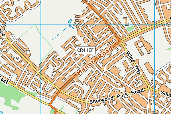 CR4 1EF map - OS VectorMap District (Ordnance Survey)