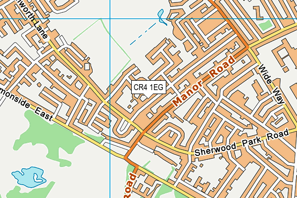 CR4 1EG map - OS VectorMap District (Ordnance Survey)