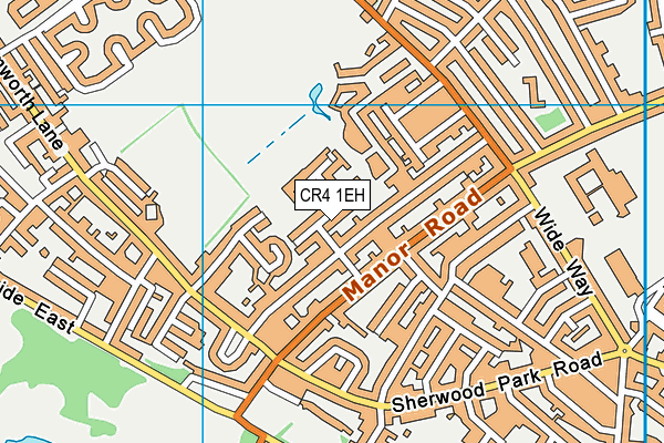CR4 1EH map - OS VectorMap District (Ordnance Survey)