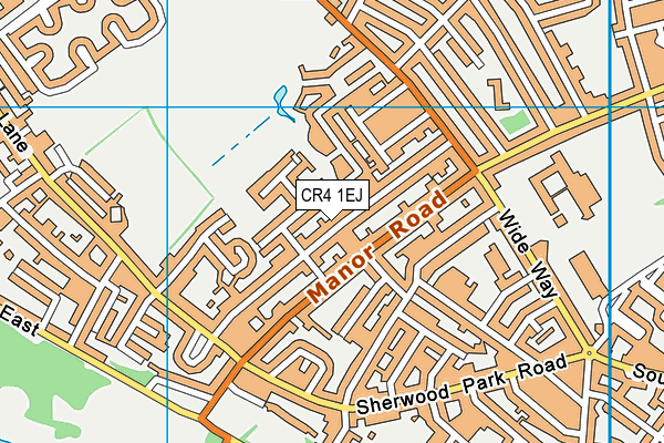 CR4 1EJ map - OS VectorMap District (Ordnance Survey)