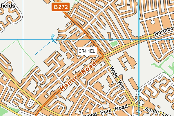 CR4 1EL map - OS VectorMap District (Ordnance Survey)