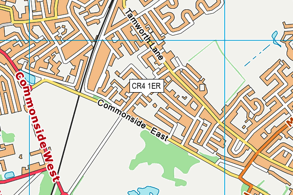 CR4 1ER map - OS VectorMap District (Ordnance Survey)