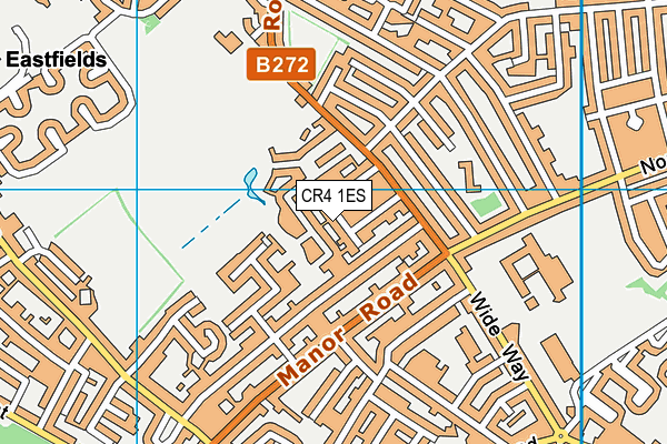 CR4 1ES map - OS VectorMap District (Ordnance Survey)