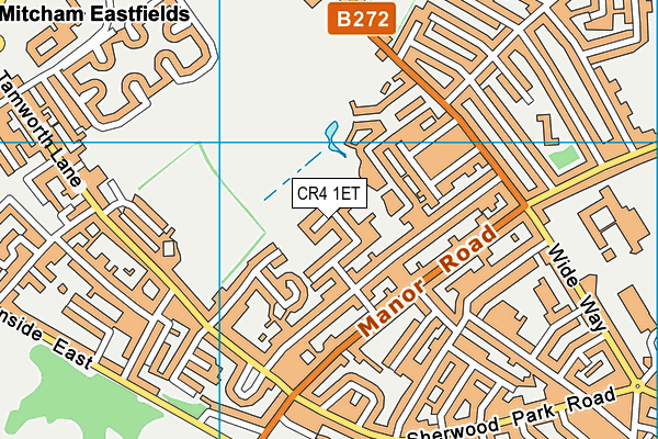 CR4 1ET map - OS VectorMap District (Ordnance Survey)