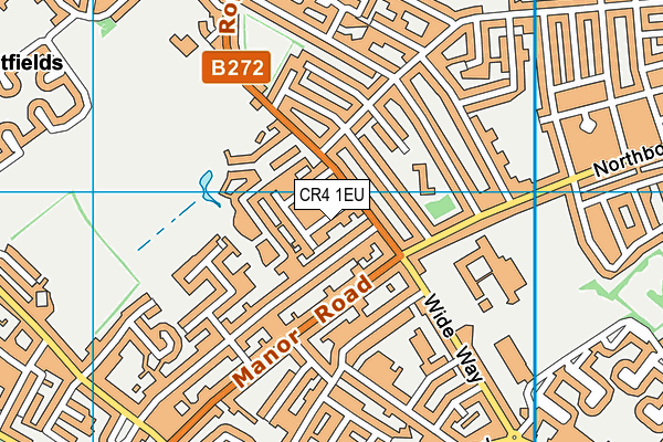 CR4 1EU map - OS VectorMap District (Ordnance Survey)