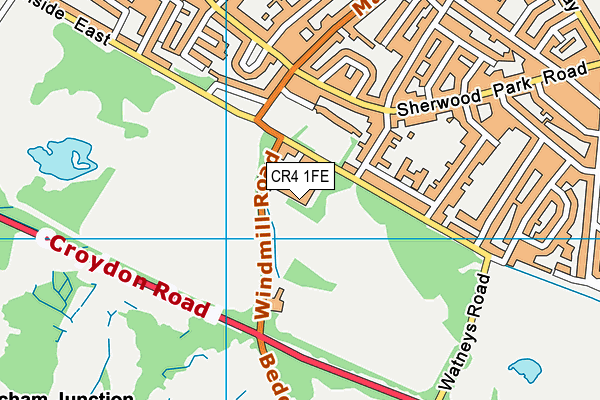 CR4 1FE map - OS VectorMap District (Ordnance Survey)