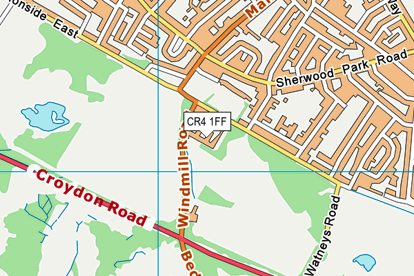 CR4 1FF map - OS VectorMap District (Ordnance Survey)