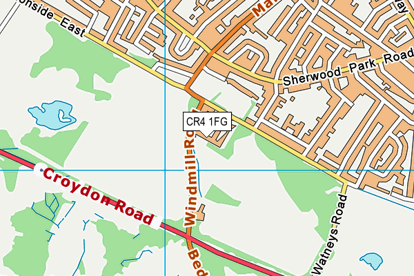 CR4 1FG map - OS VectorMap District (Ordnance Survey)